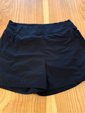 Women’s Black Athletic Shorts with Wide Waistband